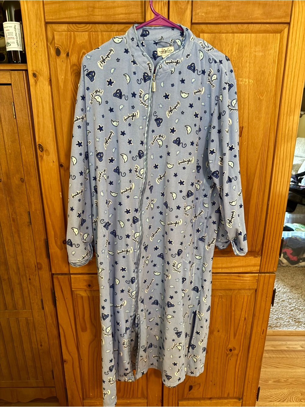 Cozy Blue Star & Moon Pajama Gown